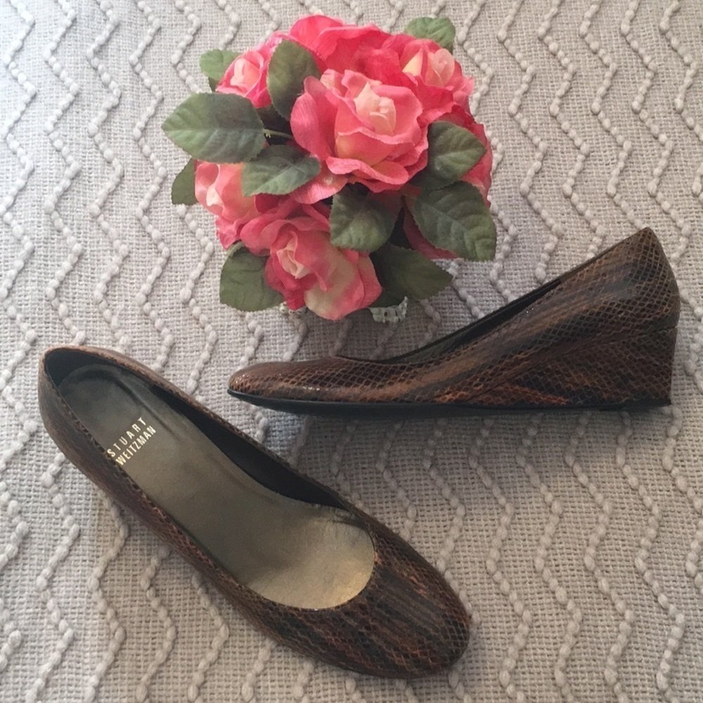 Stuart Weitzman Snakeskin Wedges